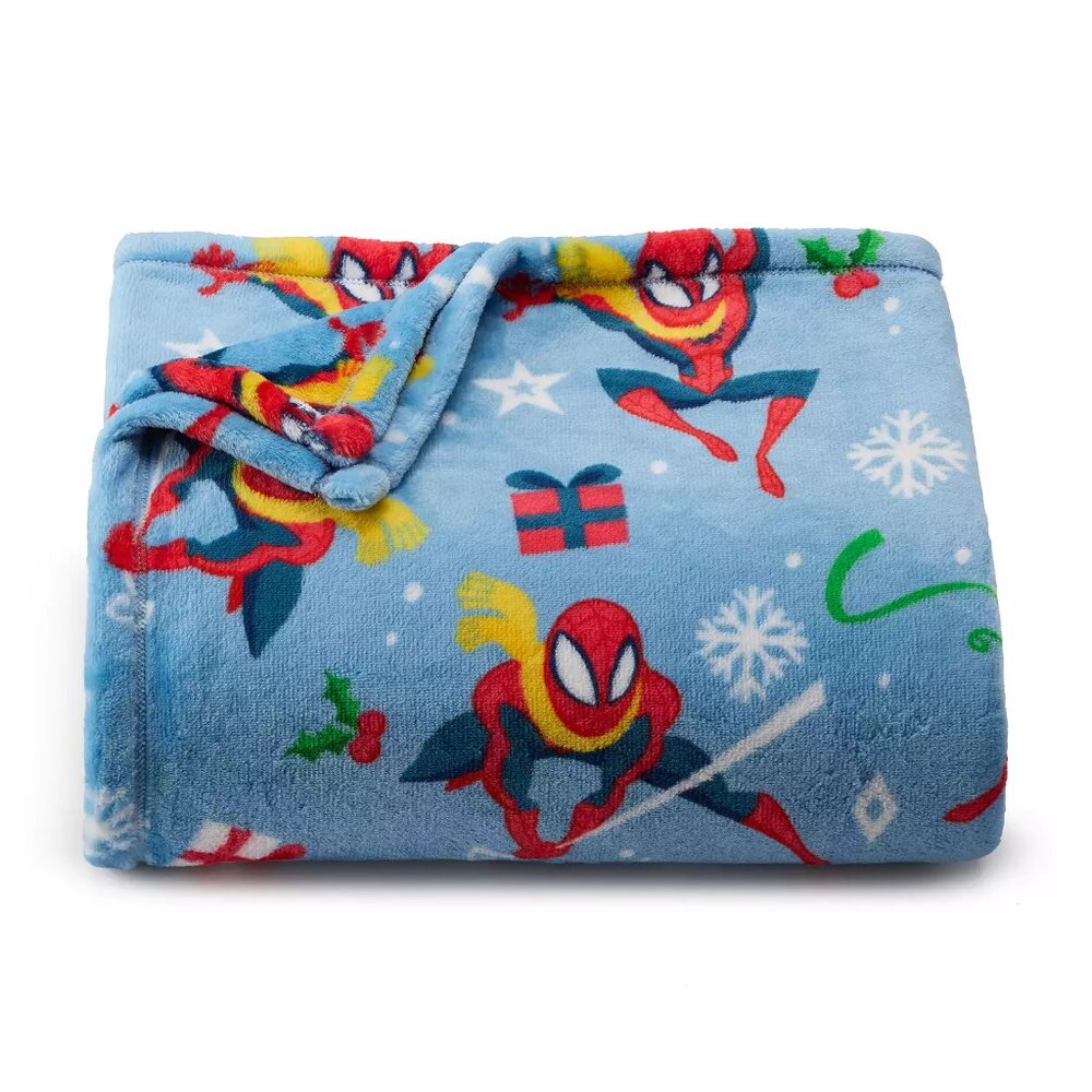 NEW MARVEL SPIDERMAN CHRISTMAS SOFT PLUSH THROW BLANKET THE BIG ONE 5X6 FT NWT